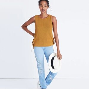 Madewell Side-Tie Sweater Tank - Gold Dust